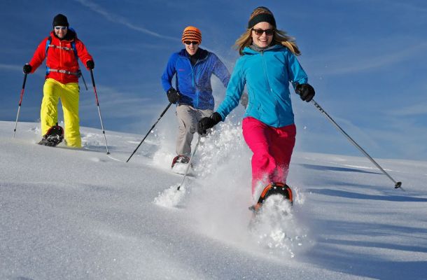 Schneeschuhwanderung im Almengebiet am Fuße des Dachsteins